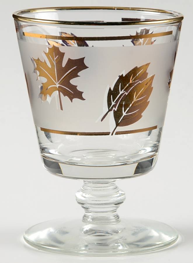 Golden Foliage On the Rocks Glass by Libbey Glass Company-1