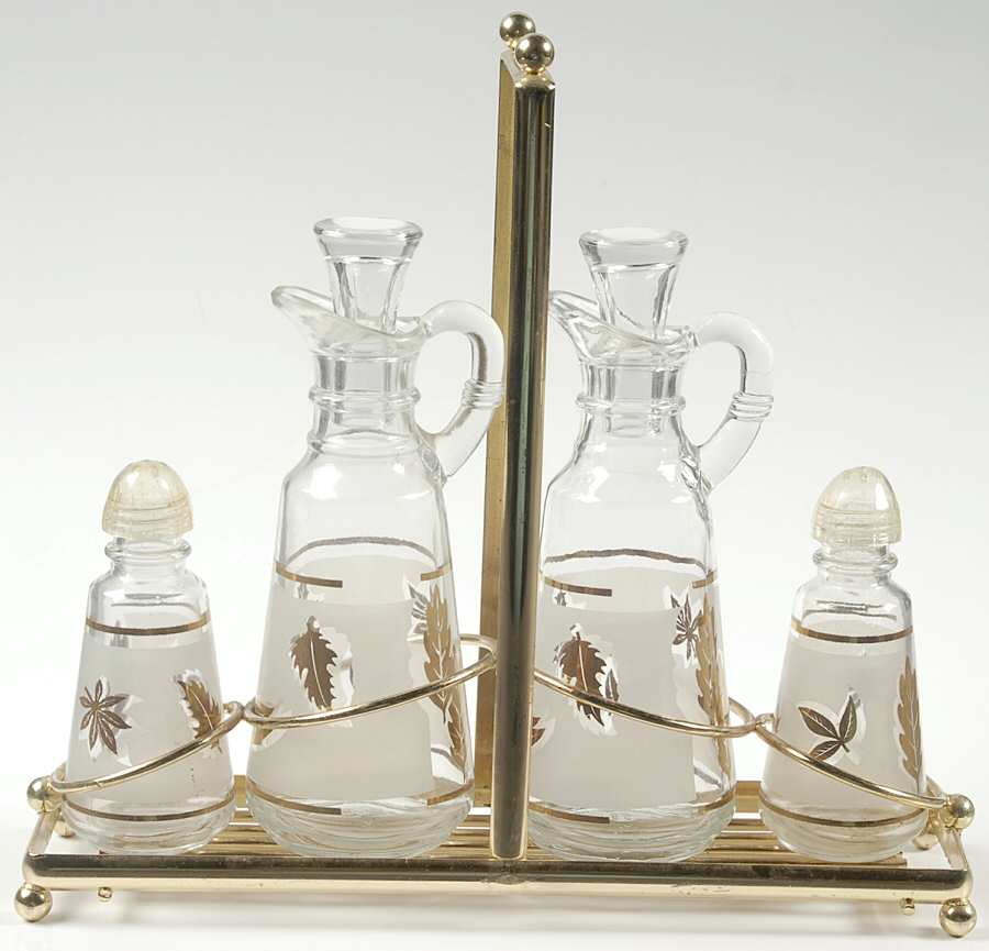 Golden Foliage (9 Piece) Cruet Set by Libbey Glass Company-1