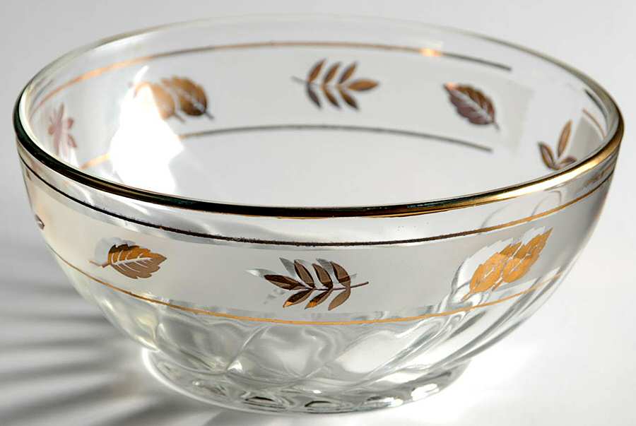 Golden Foliage Small Fruit Dessert Bowl by Libbey Glass Company-1