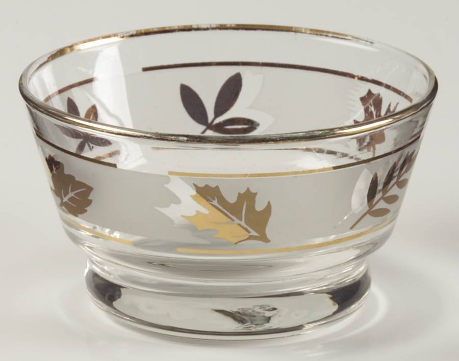 Golden Foliage Footed Dessert by Libbey Glass Company-1