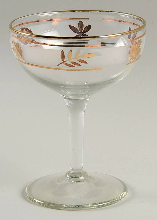 Gold Leaf (Stem 8400) Champagne/Tall Sherbet by Libbey Glass Company-1