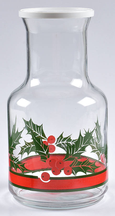 Holly & Berries Carafe & Plastic Lid by Libbey Glass Company-1