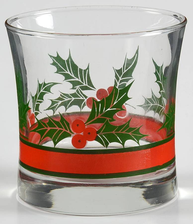 Holly & Berries Double Old Fashioned by Libbey Glass Company-1