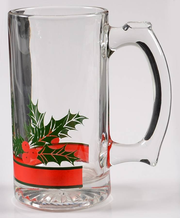 Holly & Berries Beer Mug by Libbey Glass Company-1