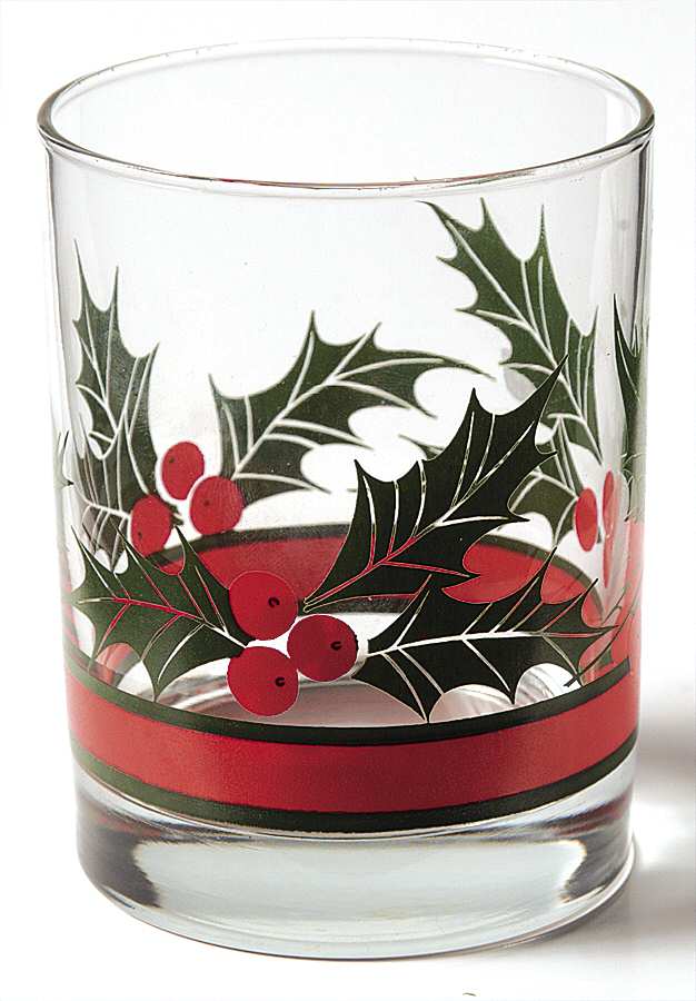 Holly & Berries Double Old Fashioned by Libbey Glass Company-1