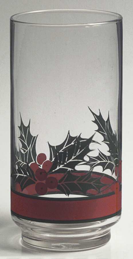Holly & Berries 16 Oz Flat Tumbler by Libbey Glass Company-1