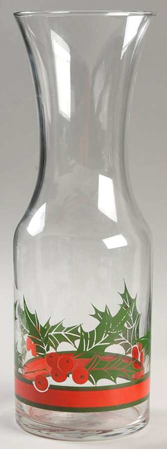 Holly & Berries Open Carafe by Libbey Glass Company-1