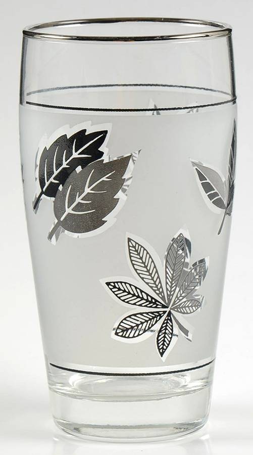 Silver Leaf 12 Oz Flat Tumbler by Libbey Glass Company-1