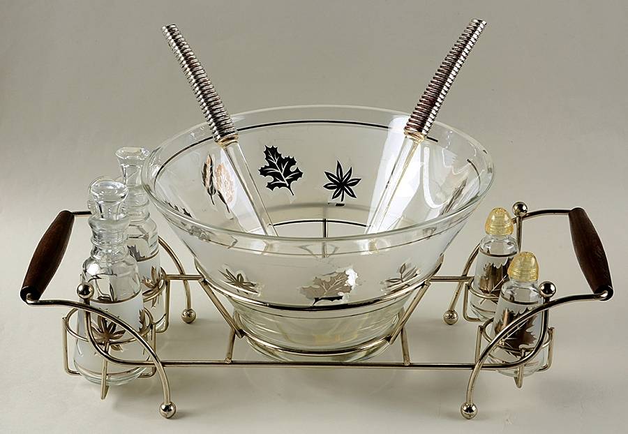 Silver Leaf (12 Piece) Salad Serving Set by Libbey Glass Company-1