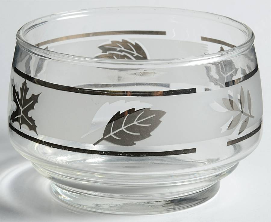 Silver Leaf Small Fruit Dessert Bowl by Libbey Glass Company-1