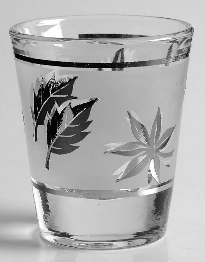 Silver Leaf Shot Glass by Libbey Glass Company-1