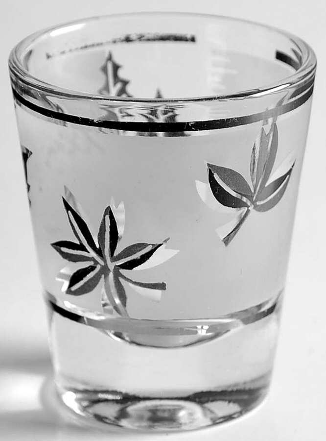 Silver Leaf Whiskey Glass by Libbey Glass Company-1
