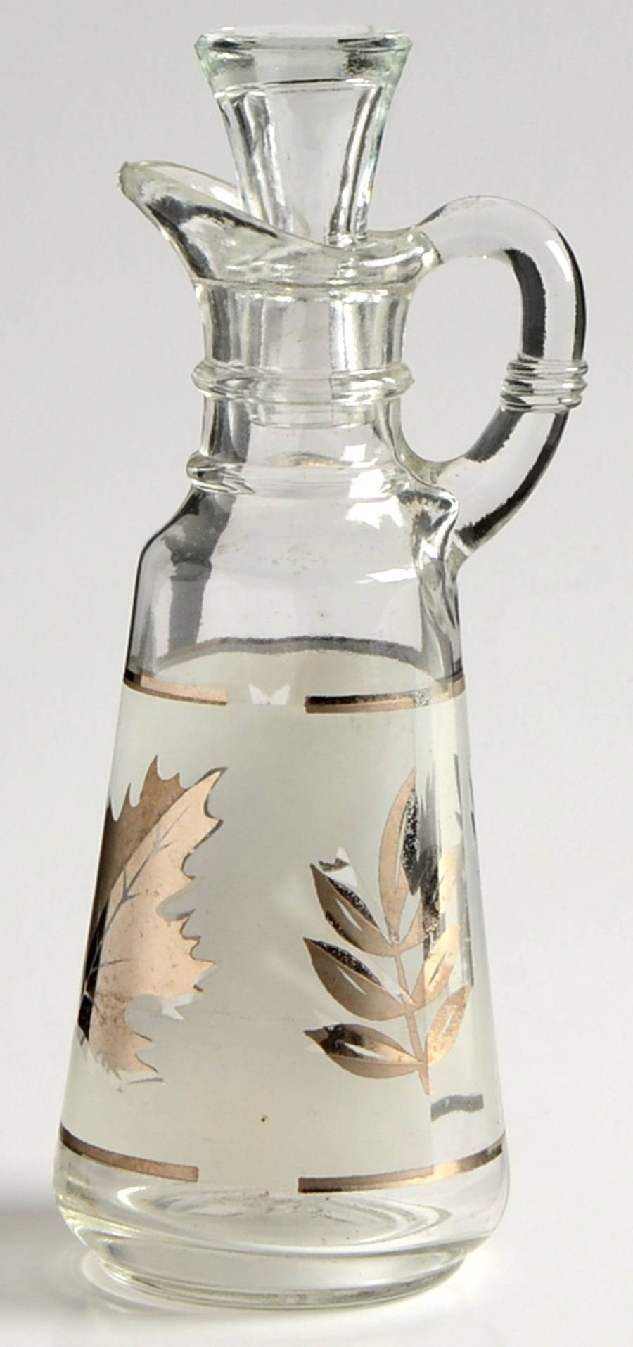 Silver Leaf Cruet & Stopper by Libbey Glass Company-1