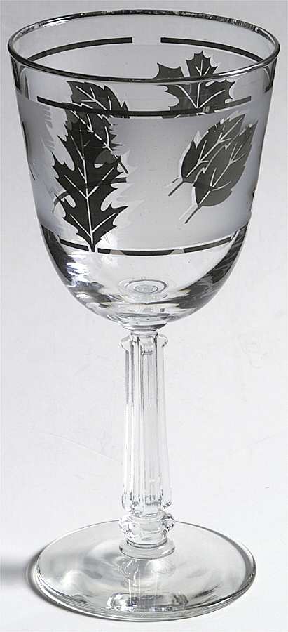 Silver Leaf Water Goblet by Libbey Glass Company-1