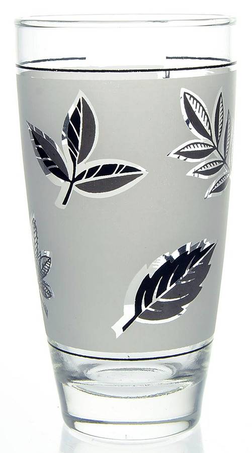 Silver Leaf 12 Oz Flat Tumbler by Libbey Glass Company-1
