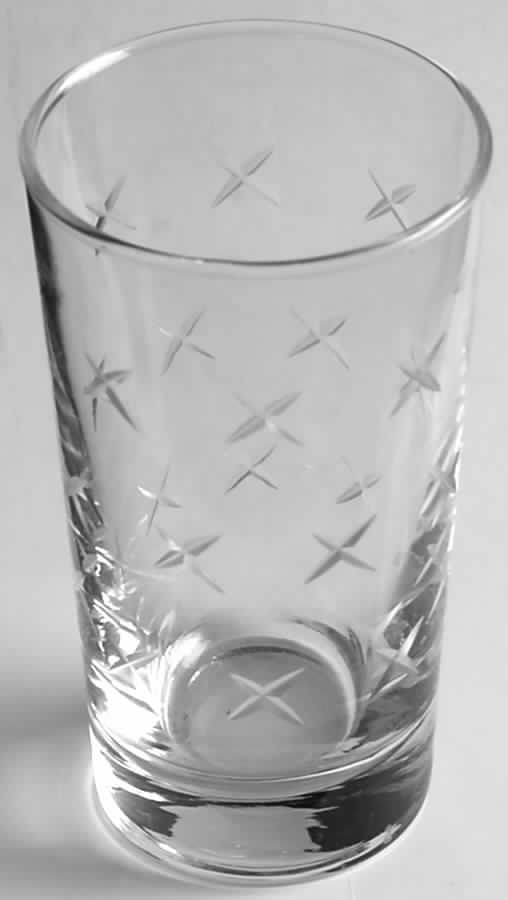 Stardust (Gray Cutting, 3003) 8 Oz Flat Tumbler by Libbey Glass Company-1