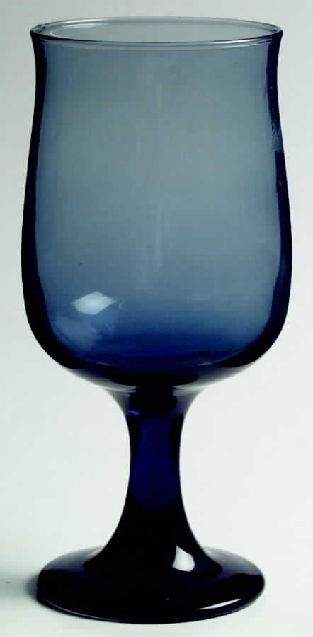 Tulip Dusky Blue Water Goblet by Libbey Glass Company-1