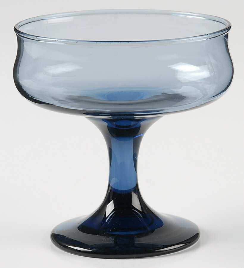 Tulip Dusky Blue Champagne/Tall Sherbet by Libbey Glass Company-1