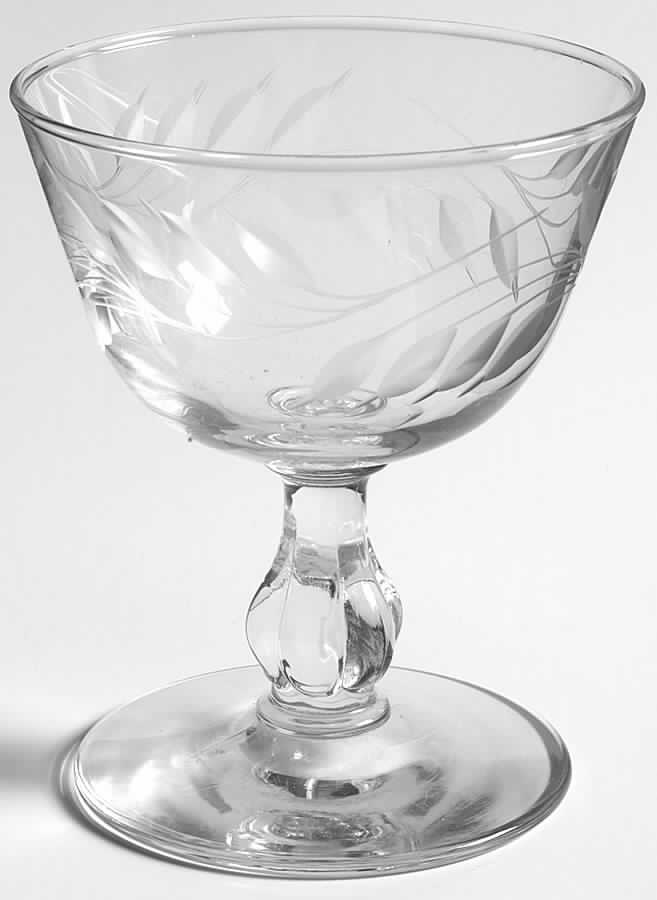 Wheat (Stem 3003 Cut) Champagne/Tall Sherbet by Libbey Glass Company-1