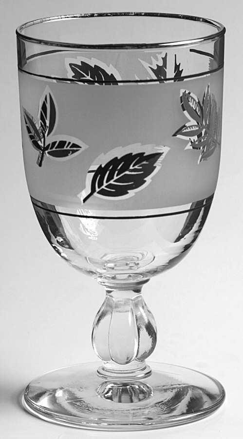 Silver Foliage  Water Goblet by Libbey Glass Company-1