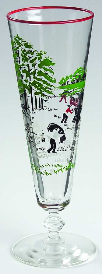 Currier & Ives Pilsner Glass by Libbey Glass Company-1