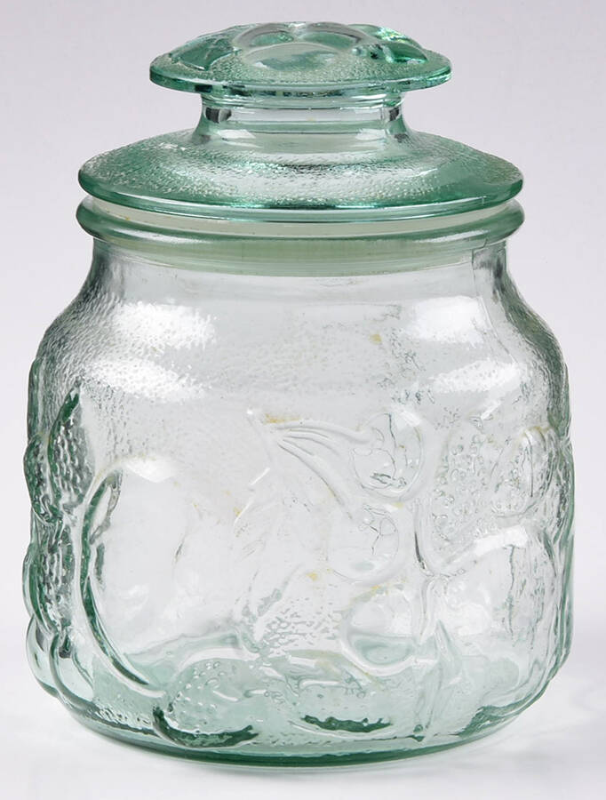 Orchard Fruit Green Small Canister & Lid by Libbey Glass Company-1