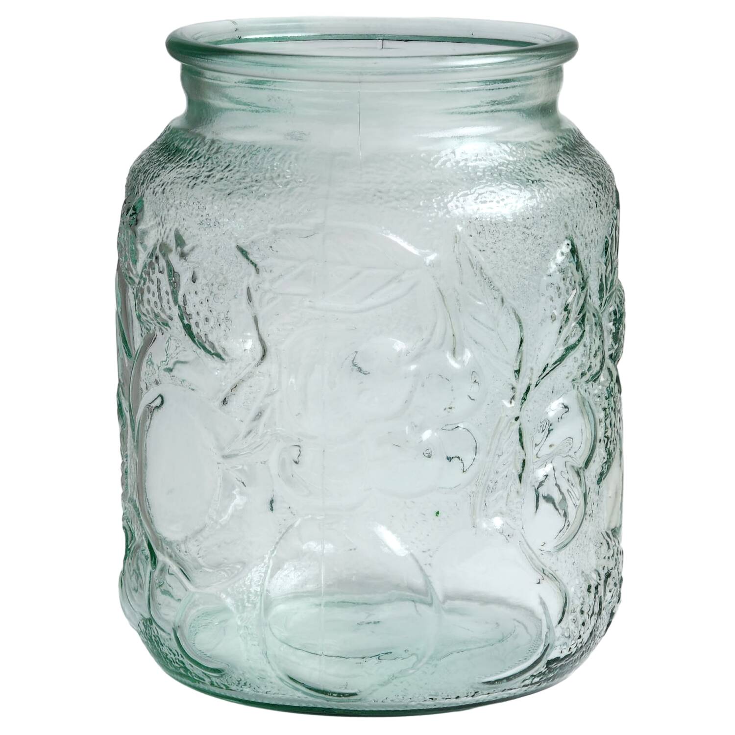 Orchard Fruit Green Medium Canister No Lid by Libbey Glass Company-1