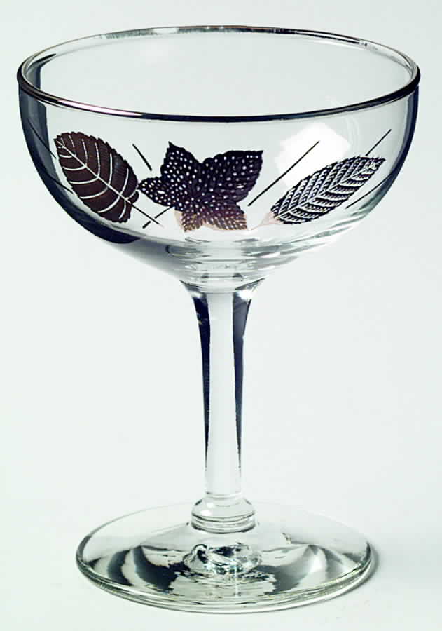 Gold Leaves Champagne/Tall Sherbet by Libbey Glass Company-1