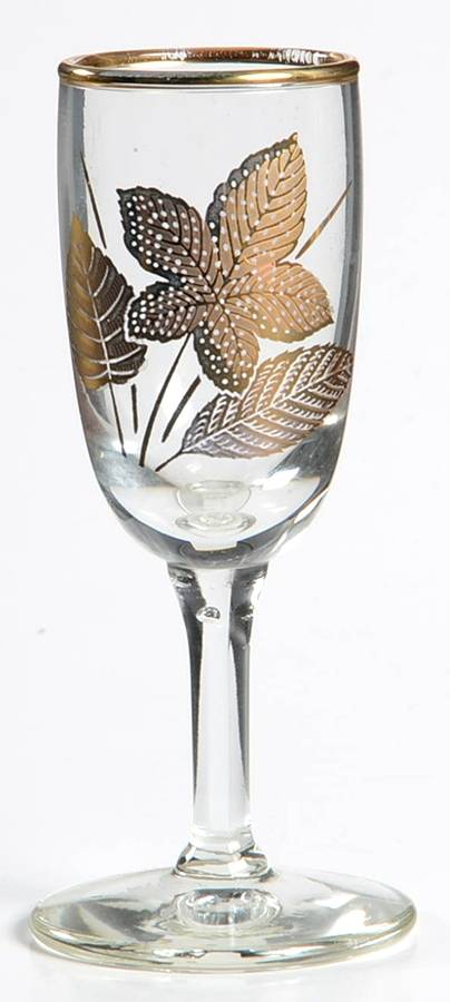 Gold Leaves Cordial Glass by Libbey Glass Company-1