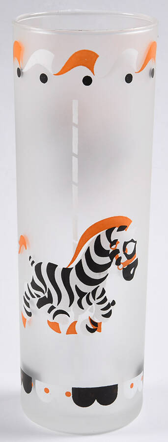 Merry-Go-Round (Frosted, Clear Bottom) Cooler by Libbey Glass Company-1