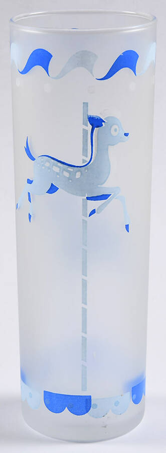 Merry-Go-Round (Frosted, Clear Bottom) Cooler by Libbey Glass Company-1