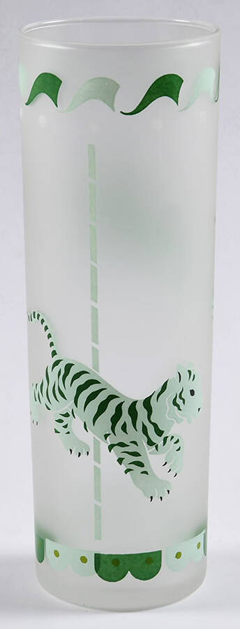 Merry-Go-Round (Frosted, Clear Bottom) Cooler by Libbey Glass Company-1