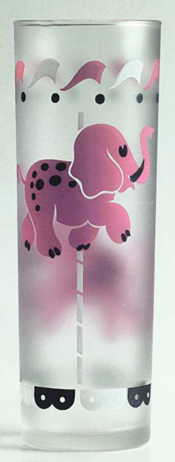 Merry-Go-Round (Frosted, Clear Bottom) Cooler by Libbey Glass Company-1
