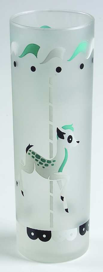 Merry-Go-Round (Frosted, Clear Bottom) Cooler by Libbey Glass Company-1