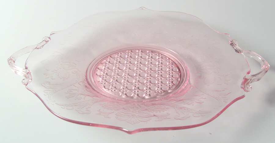 Landrum Pink 13" Handled Sandwich Plate by Lancaster-1