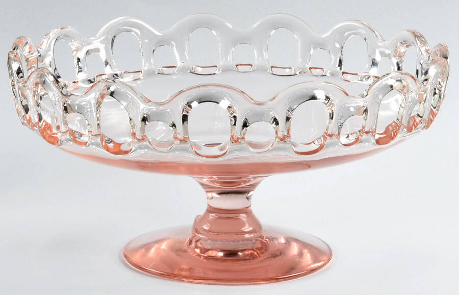 Open Work Pink (No Decoration) Round Compote (Height X Width) by Lancaster-1