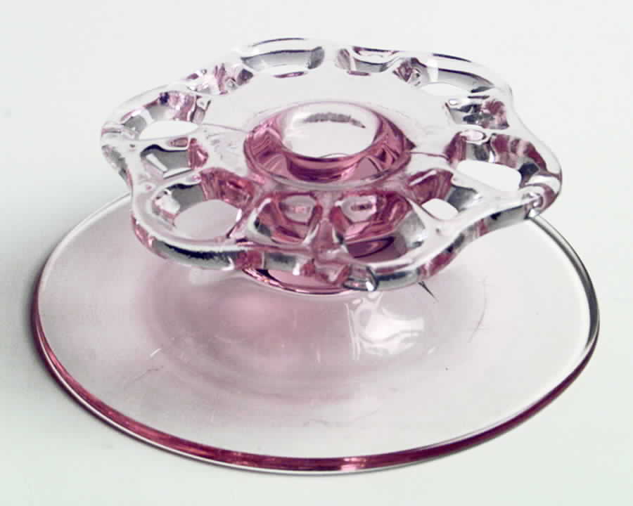 Open Work Pink (No Decoration) Single Light Candlestick by Lancaster-1