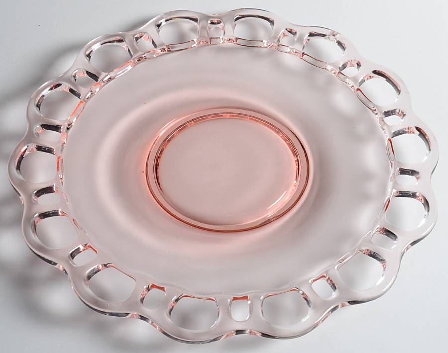 Open Work Pink (No Decoration) Cake Plate by Lancaster-1