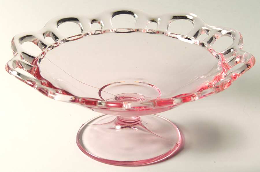 Open Work Pink (No Decoration) Round Compote (Height X Width) by Lancaster-1
