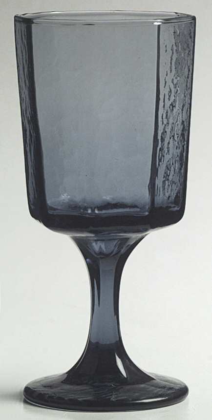 Facets Cobalt Water Goblet by Libbey Glass Company-1