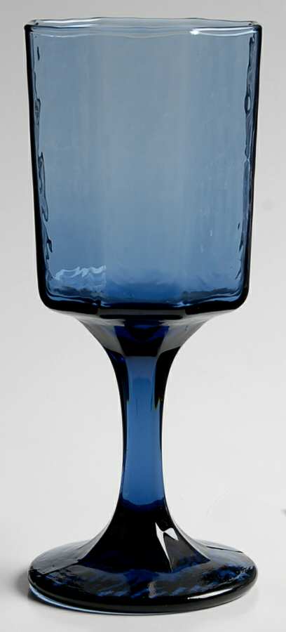 Facets Cobalt Wine Glass by Libbey Glass Company-1