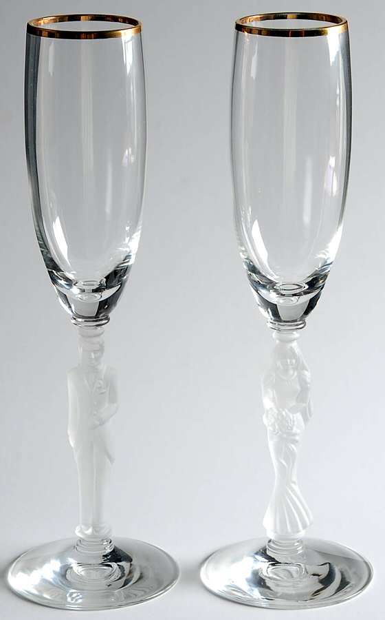 Wedding Promises Gold (Set of 2, Motifs 1 & 2) Fluted Champagne by Lenox-1