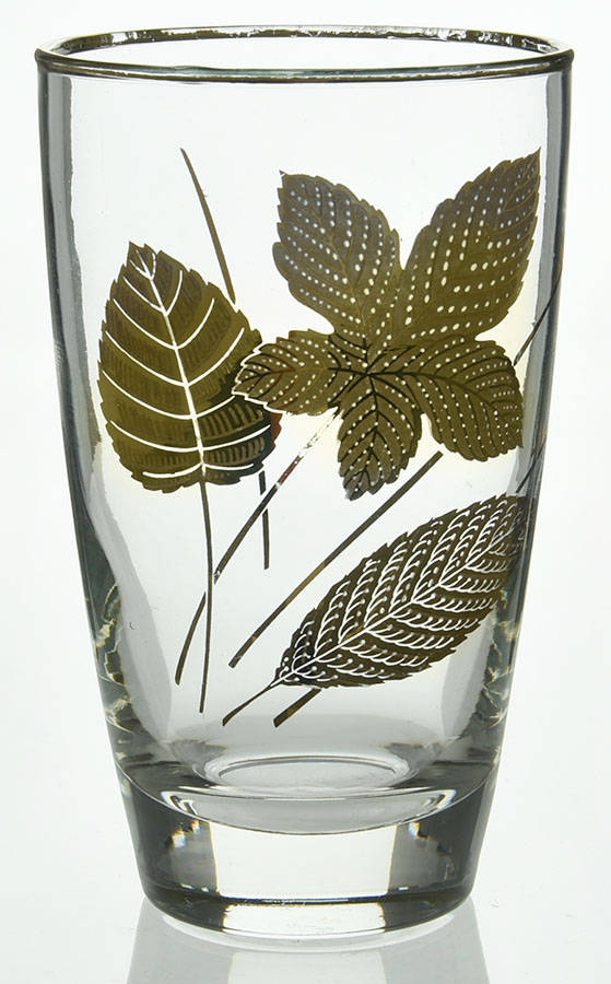 Gold Leaves Flat Tumbler by Libbey Glass Company-1