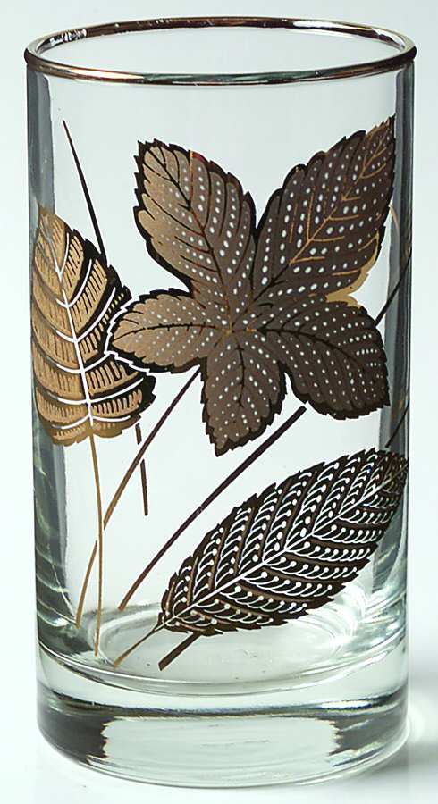 Gold Leaves Highball Glass by Libbey Glass Company-1