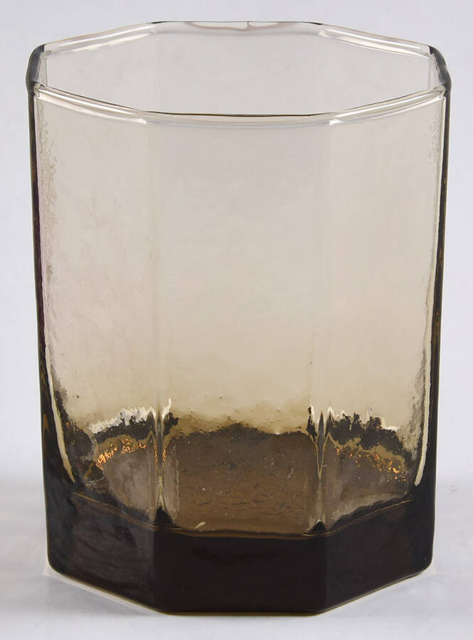 Facets Brown Double On the Rocks Glass by Libbey Glass Company-1