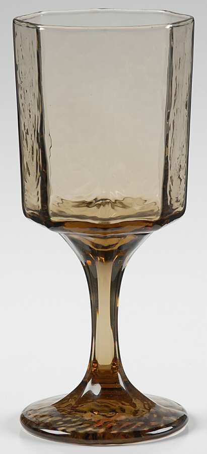 Facets Brown Wine Glass by Libbey Glass Company-1