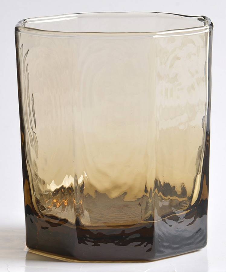 Facets Brown On the Rocks Glass by Libbey Glass Company-1