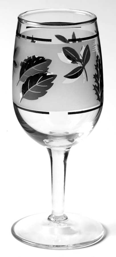 Silver Leaf Wine Glass by Libbey Glass Company-1