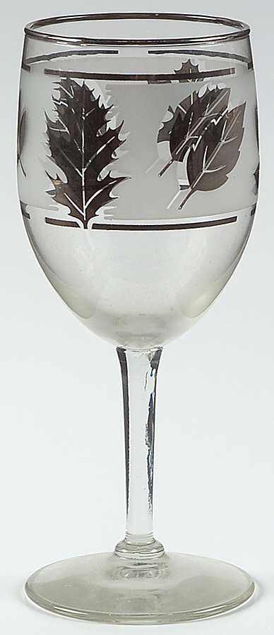 Silver Leaf Water Goblet by Libbey Glass Company-1
