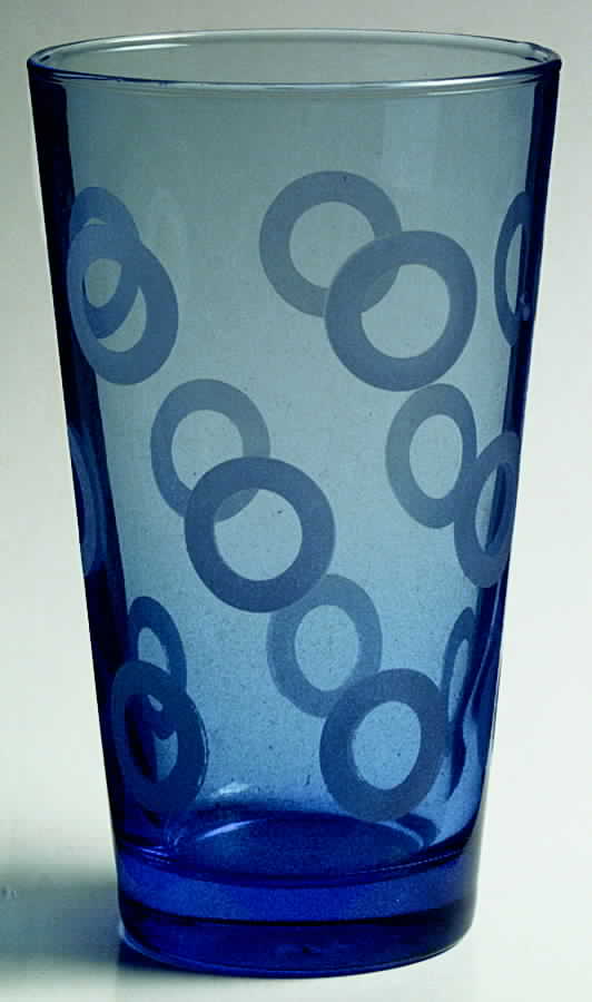 Geometrix Blue (Frosted) Cooler by Libbey Glass Company-1
